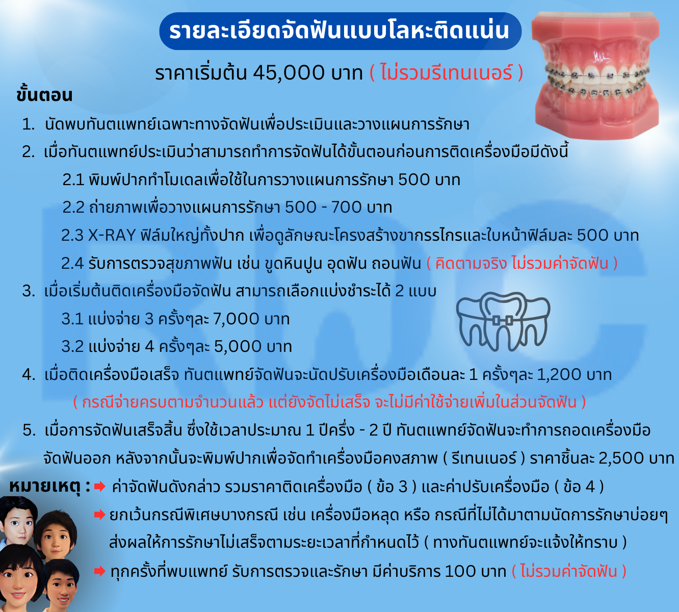 รายละเอีนดจัดฟัน